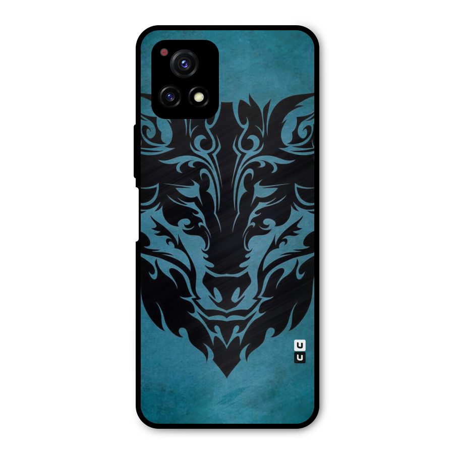Black Artistic Wolf Metal Back Case for Vivo Y72 5G