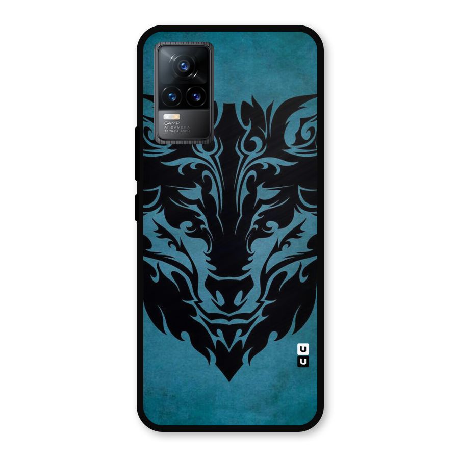 Black Artistic Wolf Metal Back Case for Vivo Y73