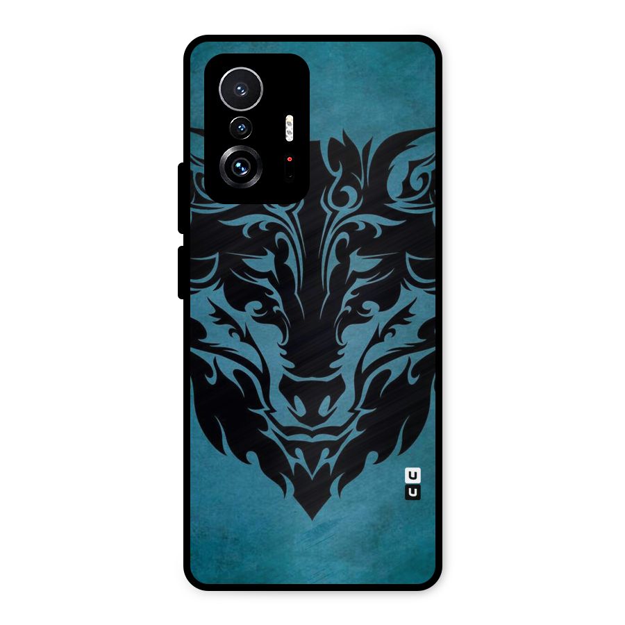 Black Artistic Wolf Metal Back Case for Xiaomi 11T Pro