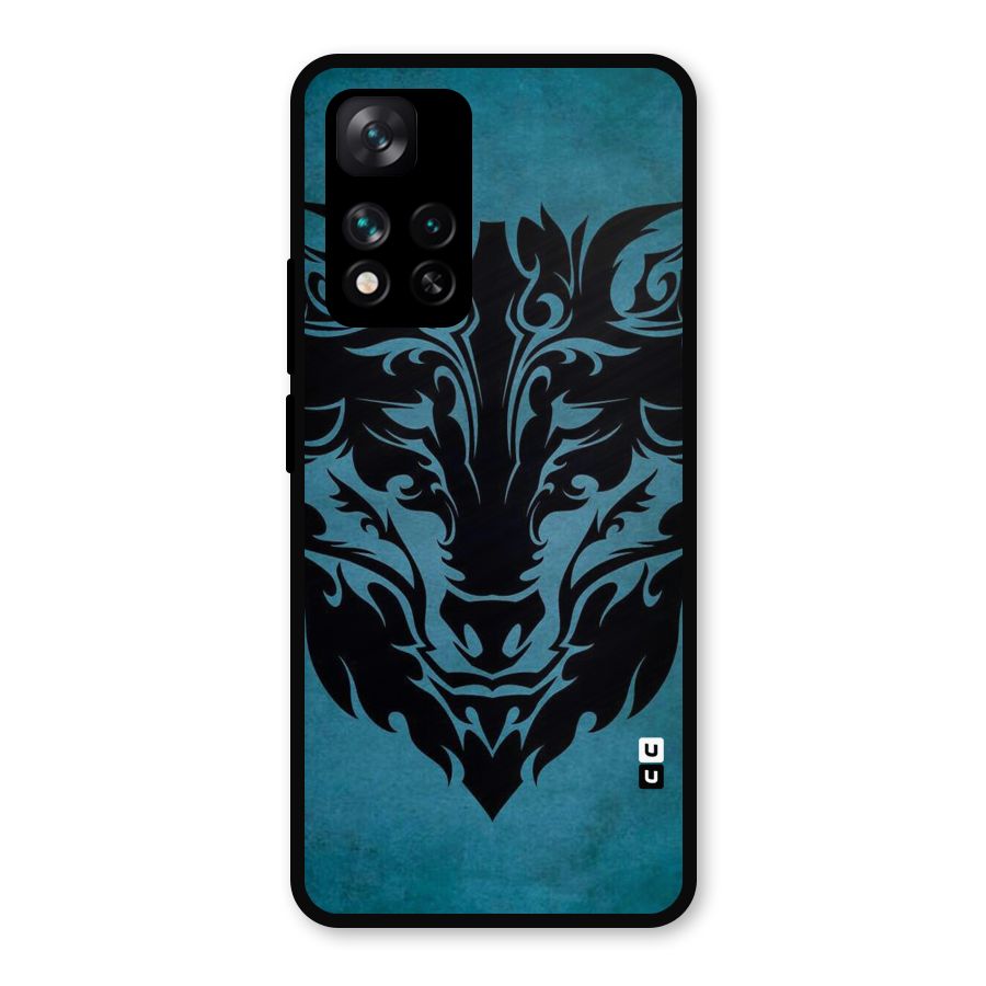 Black Artistic Wolf Metal Back Case for Xiaomi 11i Hypercharge 5G