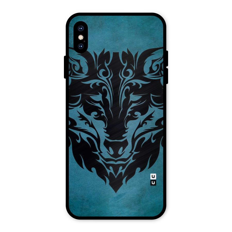 Black Artistic Wolf Metal Back Case for iPhone XS Max
