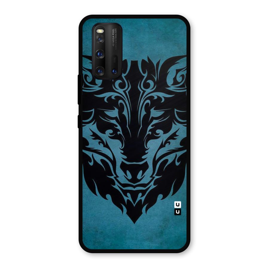 Black Artistic Wolf Metal Back Case for iQOO 3