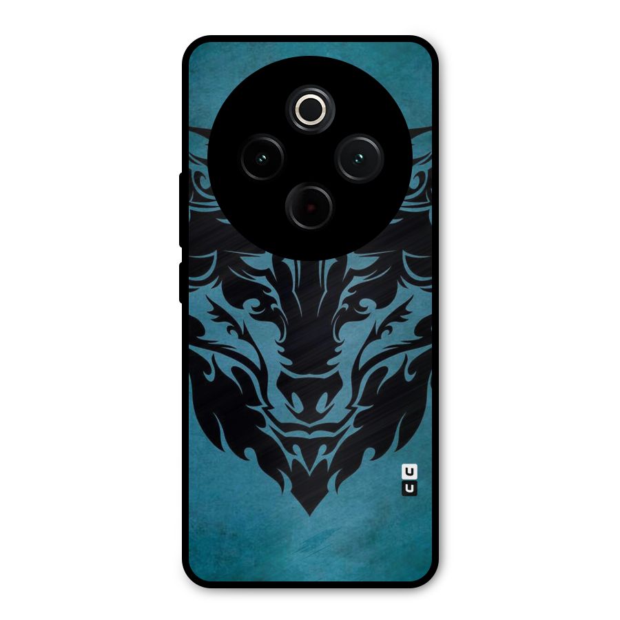 Black Artistic Wolf Metal Back Case for iQOO Z10