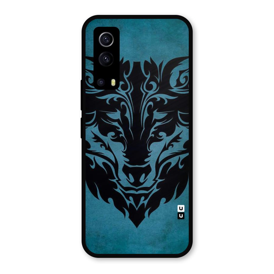 Black Artistic Wolf Metal Back Case for iQOO Z3