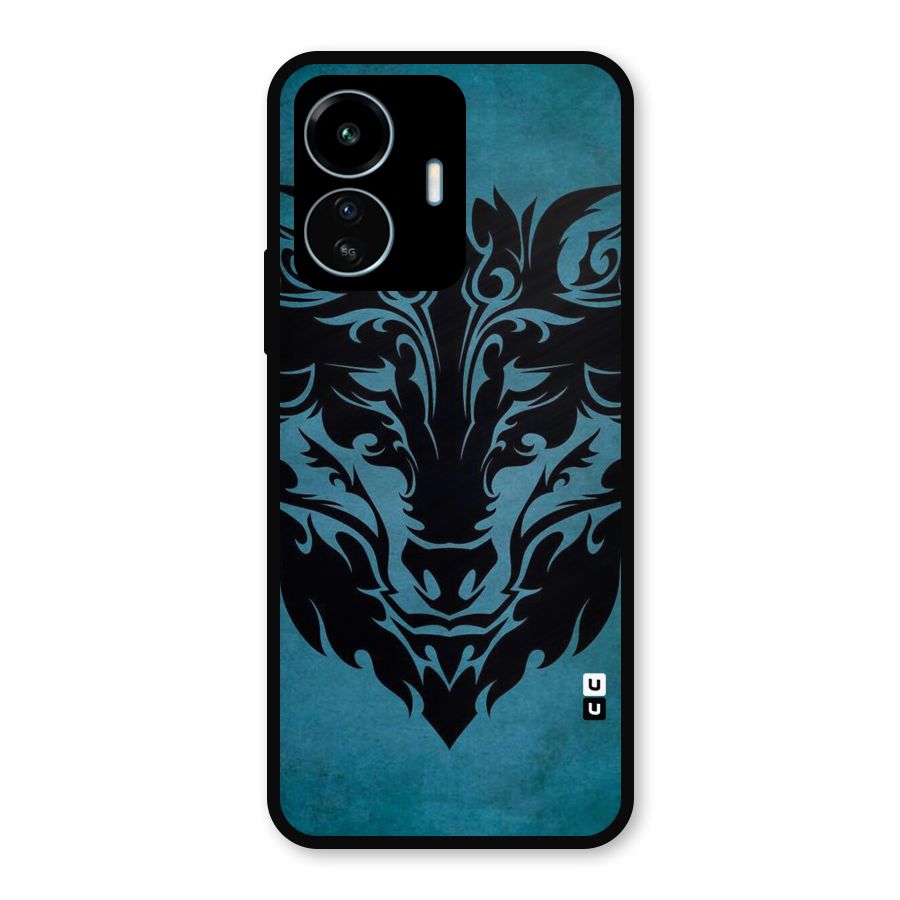 Black Artistic Wolf Metal Back Case for vivo iQOO Z6 Lite 5G
