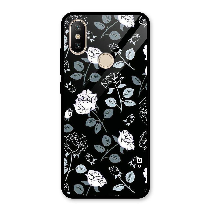 Black Artsy Bloom Glass Back Case for Redmi A2