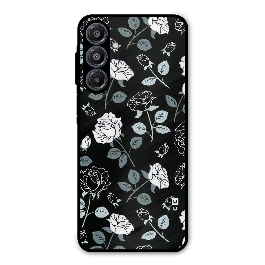 Black Artsy Bloom Metal Back Case for Galaxy A16 5G