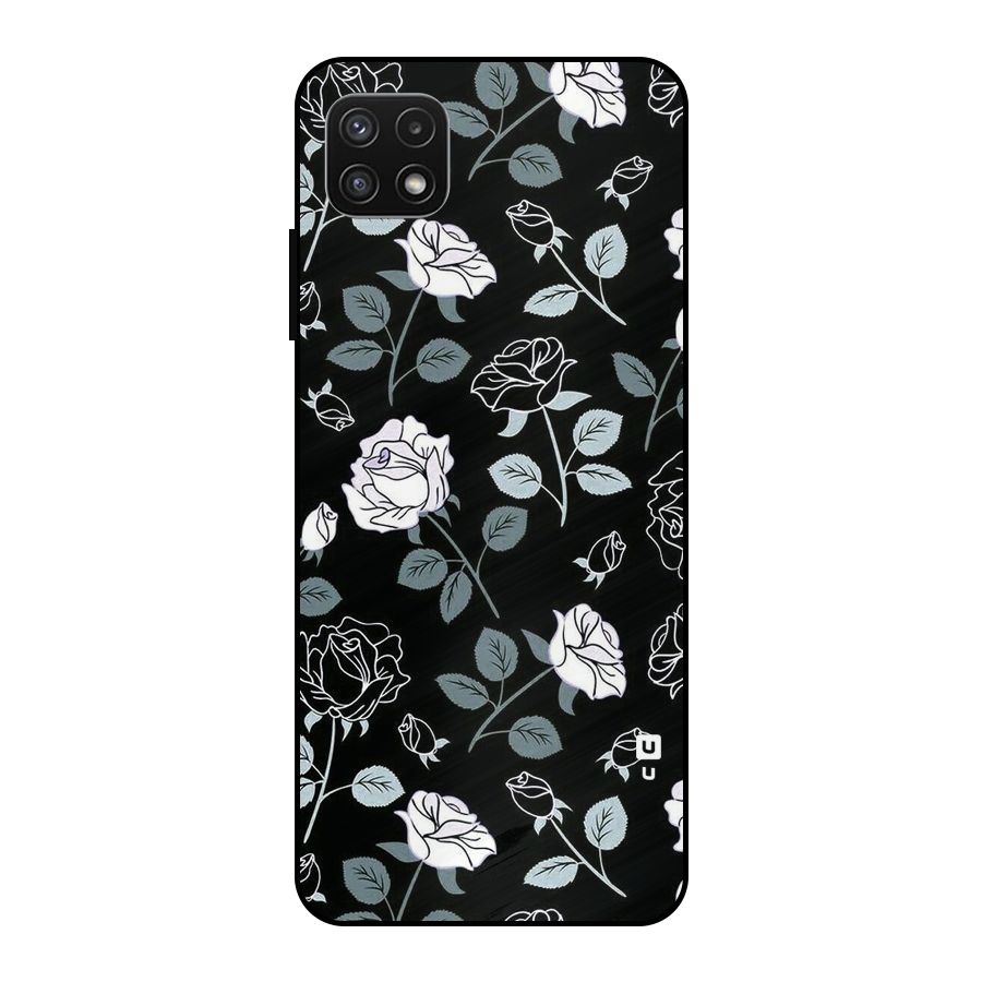 Black Artsy Bloom Metal Back Case for Galaxy A22 5G