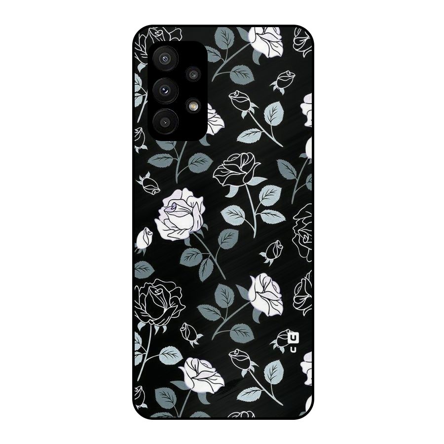 Black Artsy Bloom Metal Back Case for Galaxy A23