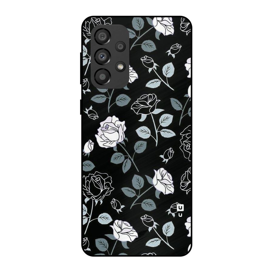 Black Artsy Bloom Metal Back Case for Galaxy A33 5G