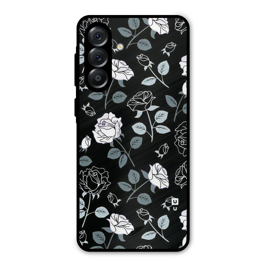 Black Artsy Bloom Metal Back Case for Galaxy A36