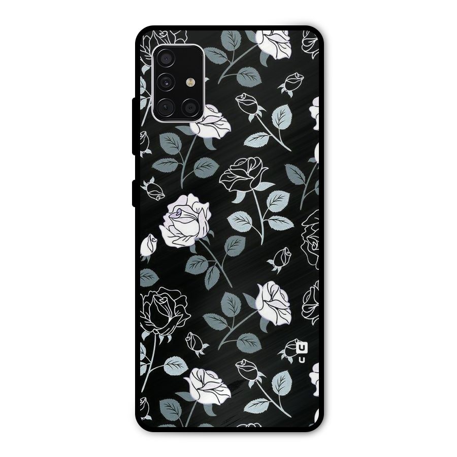 Black Artsy Bloom Metal Back Case for Galaxy A51