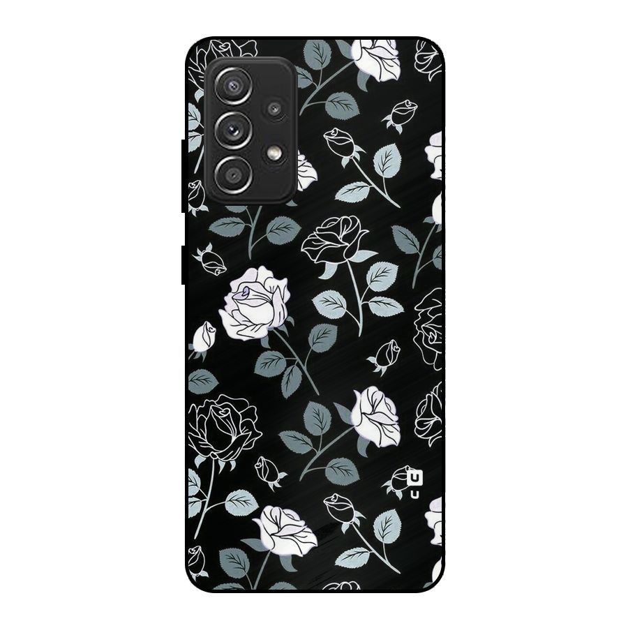 Black Artsy Bloom Metal Back Case for Galaxy A52s 5G