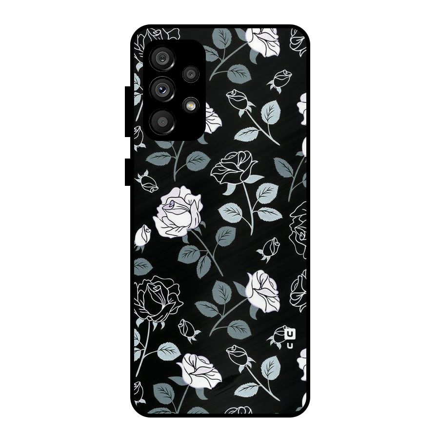Black Artsy Bloom Metal Back Case for Galaxy A73 5G