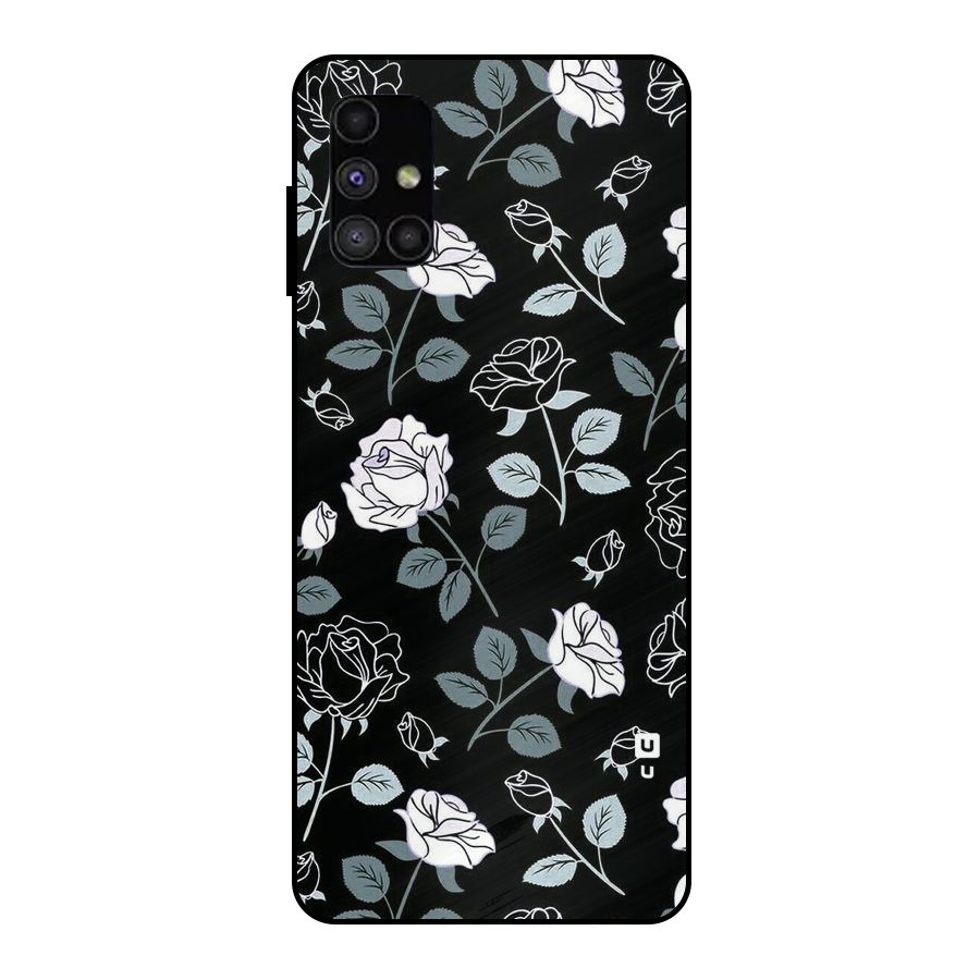 Black Artsy Bloom Metal Back Case for Galaxy M51