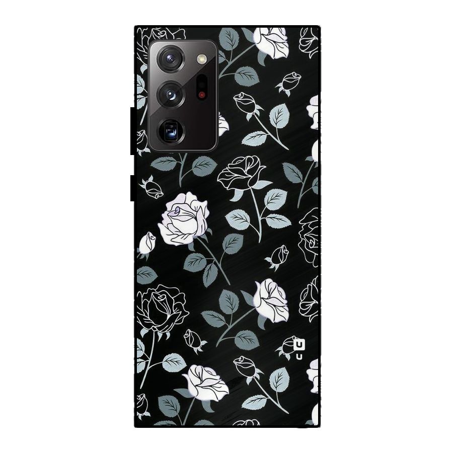 Black Artsy Bloom Metal Back Case for Galaxy Note 20 Ultra