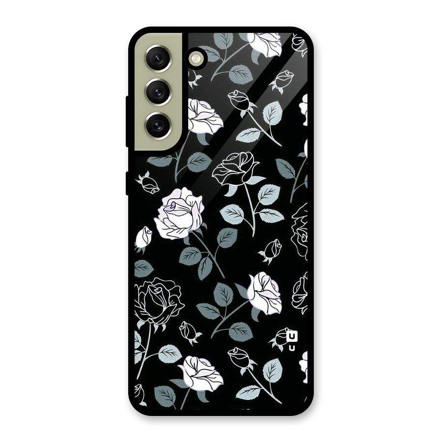 Black Artsy Bloom Metal Back Case for Galaxy S21 FE 5G (2023)