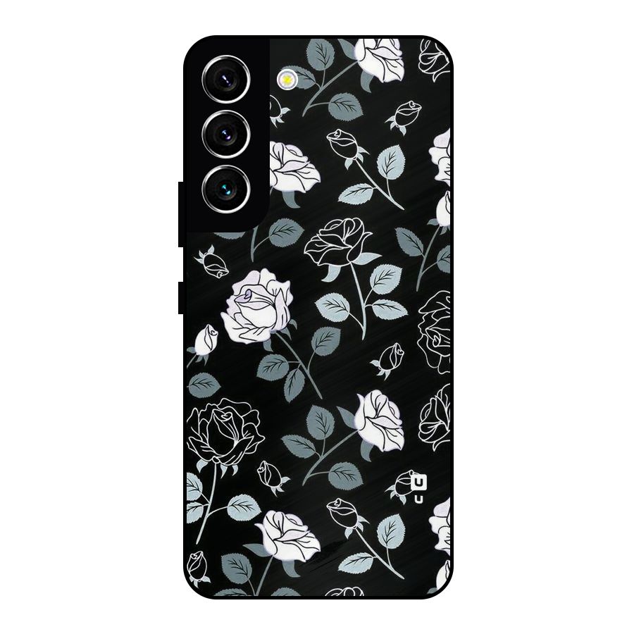 Black Artsy Bloom Metal Back Case for Galaxy S22 5G