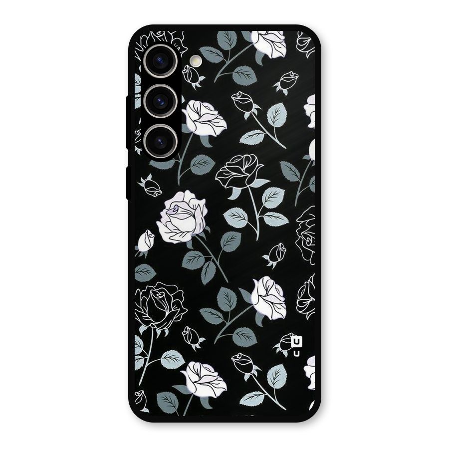 Black Artsy Bloom Metal Back Case for Galaxy S23 Plus