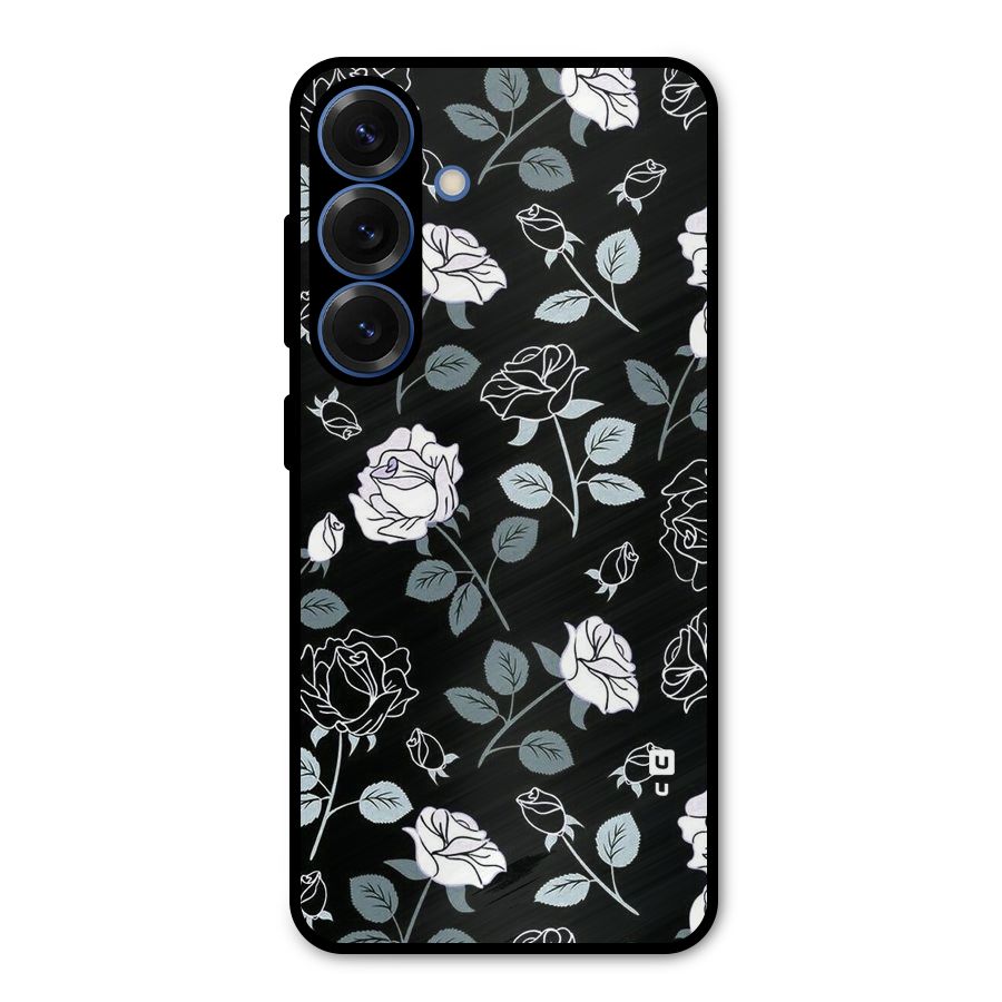 Black Artsy Bloom Metal Back Case for Galaxy S25
