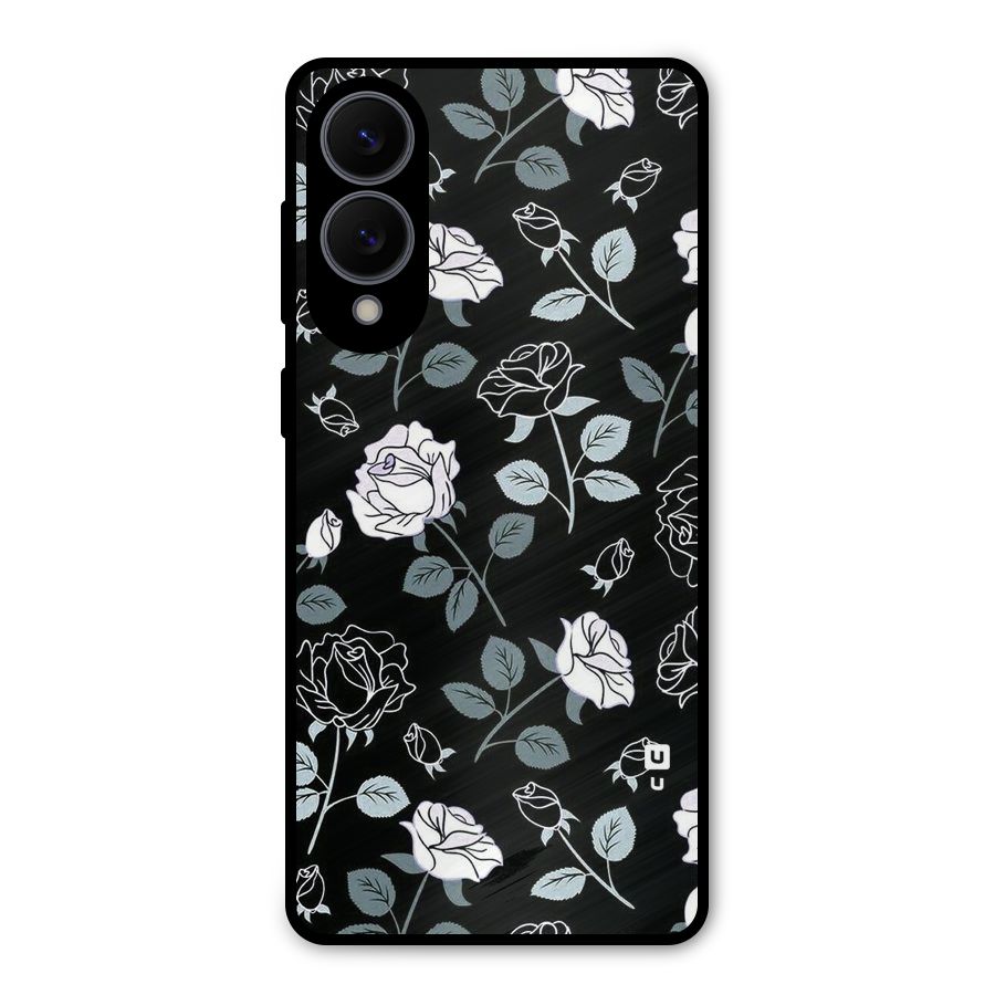 Black Artsy Bloom Metal Back Case for Galaxy S25 Edge