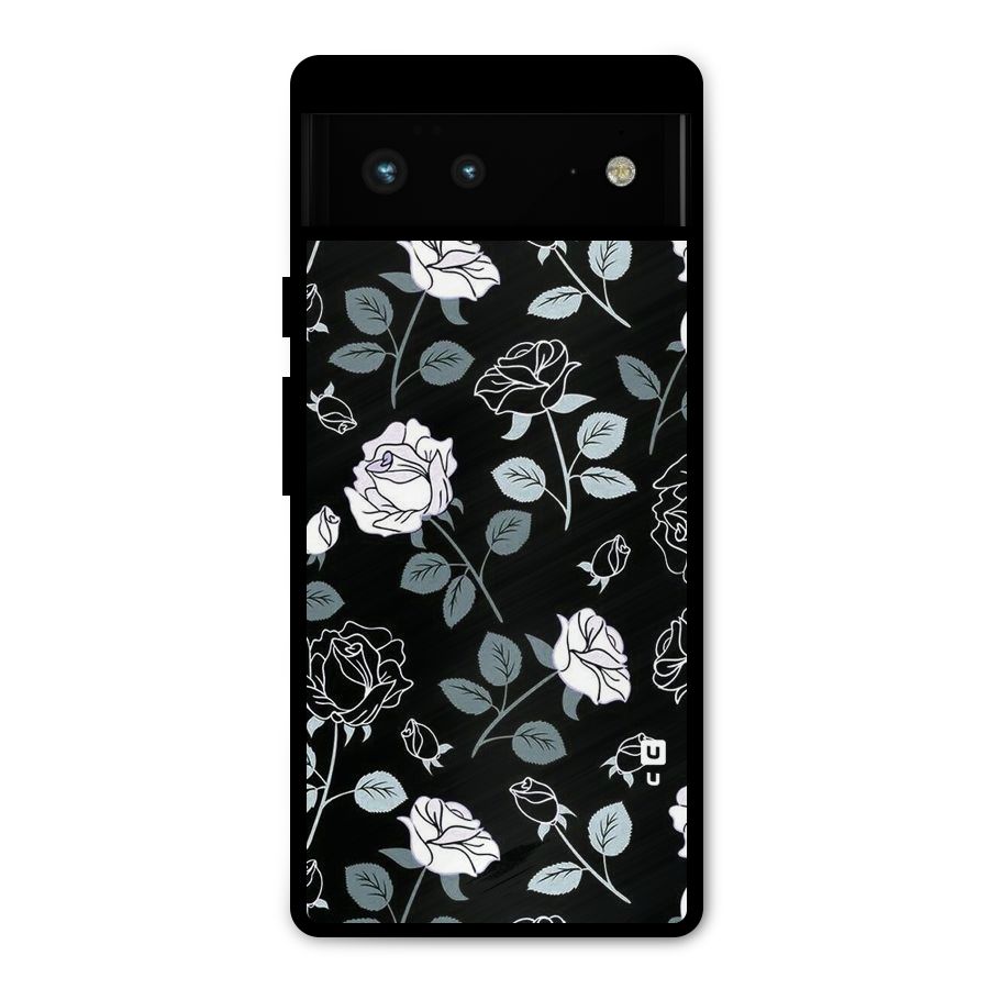 Black Artsy Bloom Metal Back Case for Google Pixel 6