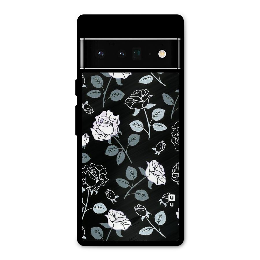 Black Artsy Bloom Metal Back Case for Google Pixel 6 Pro