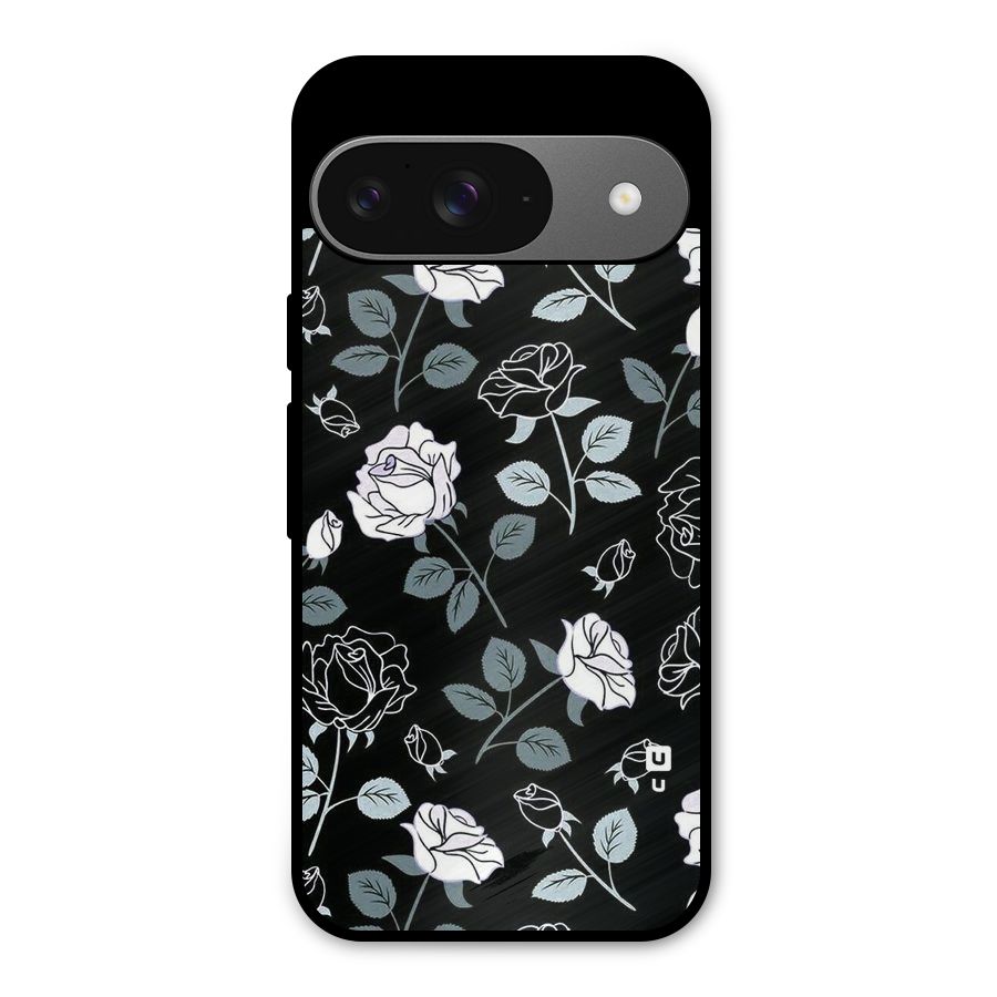 Black Artsy Bloom Metal Back Case for Google Pixel 9