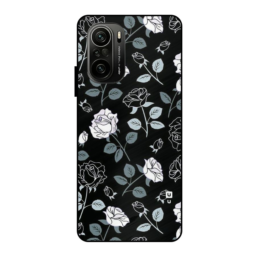 Black Artsy Bloom Metal Back Case for Mi 11X Pro