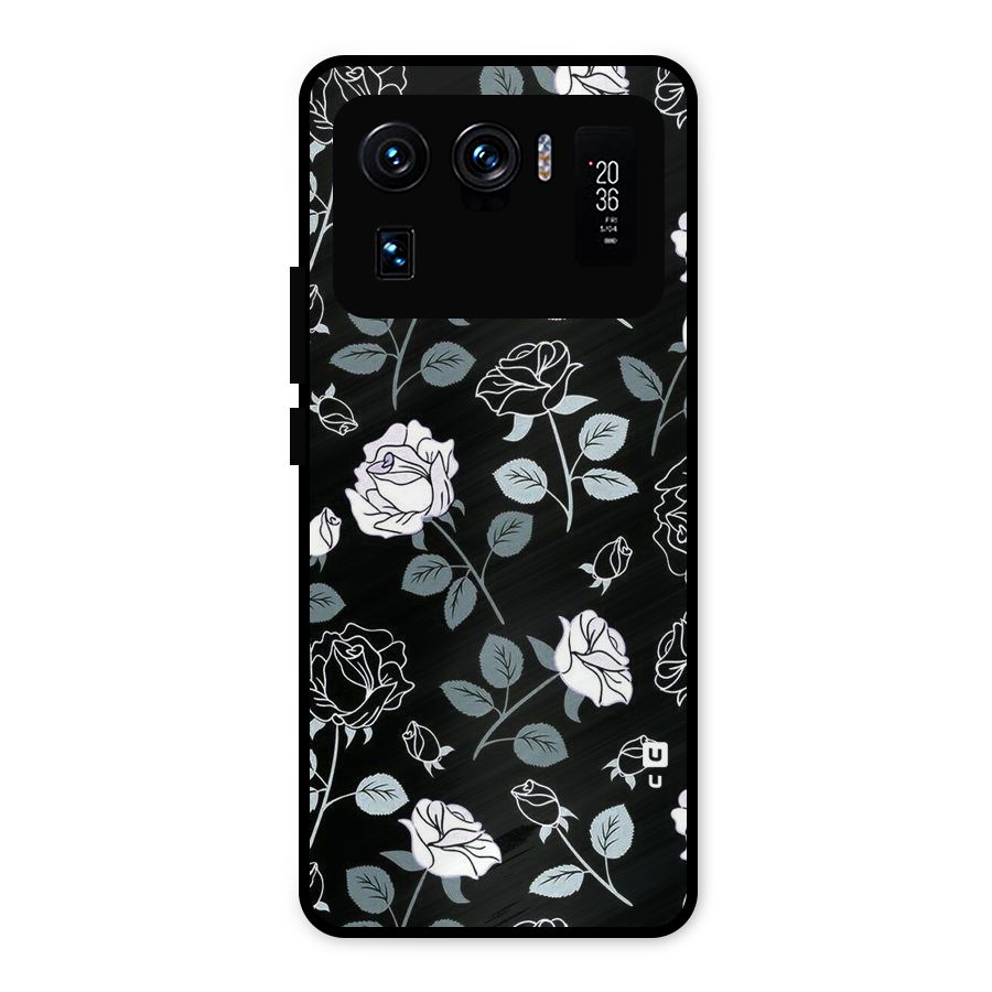 Black Artsy Bloom Metal Back Case for Mi 11 Ultra
