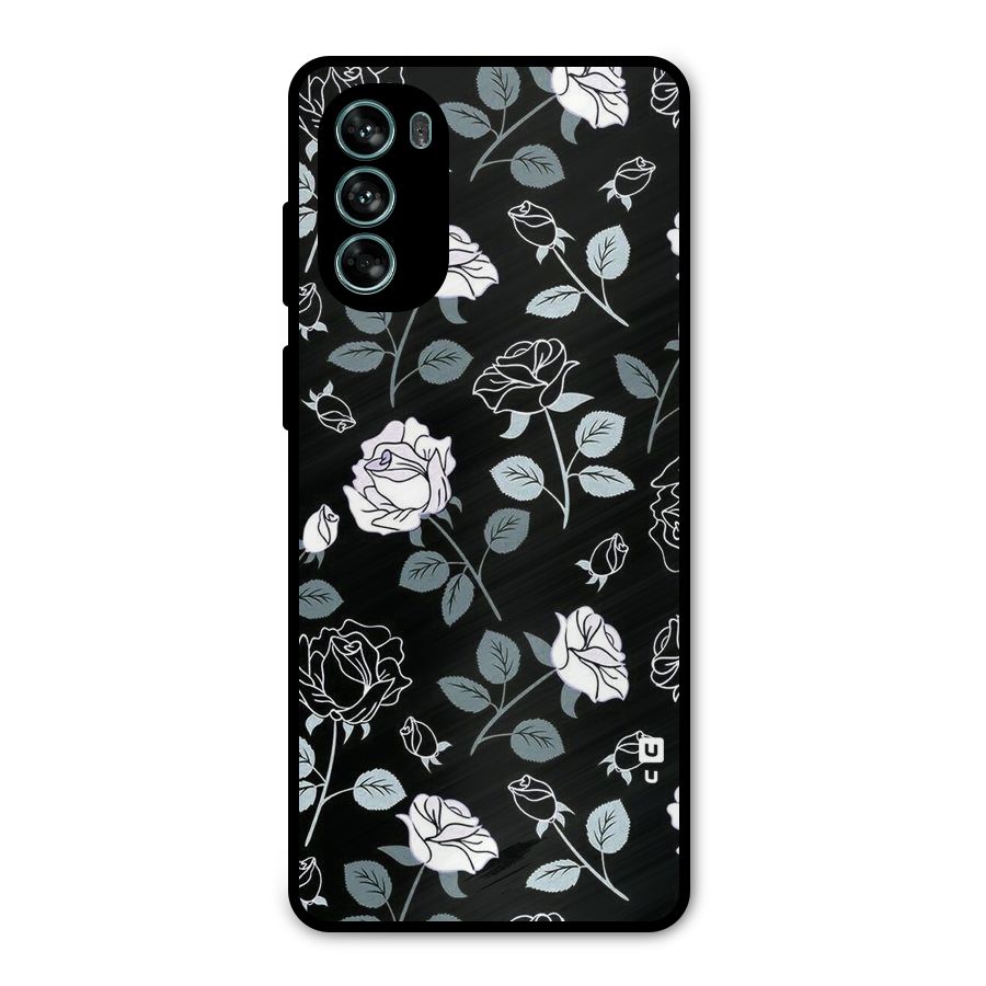 Black Artsy Bloom Metal Back Case for Moto G62