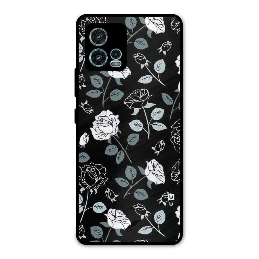 Black Artsy Bloom Metal Back Case for Moto G72