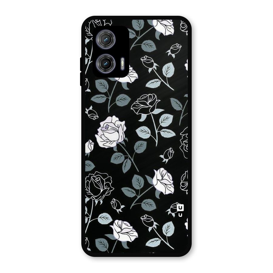 Black Artsy Bloom Metal Back Case for Moto G73
