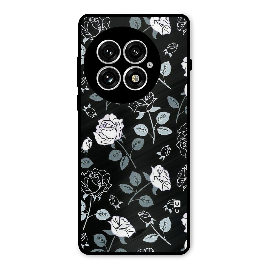 Black Artsy Bloom Metal Back Case for OnePlus 13
