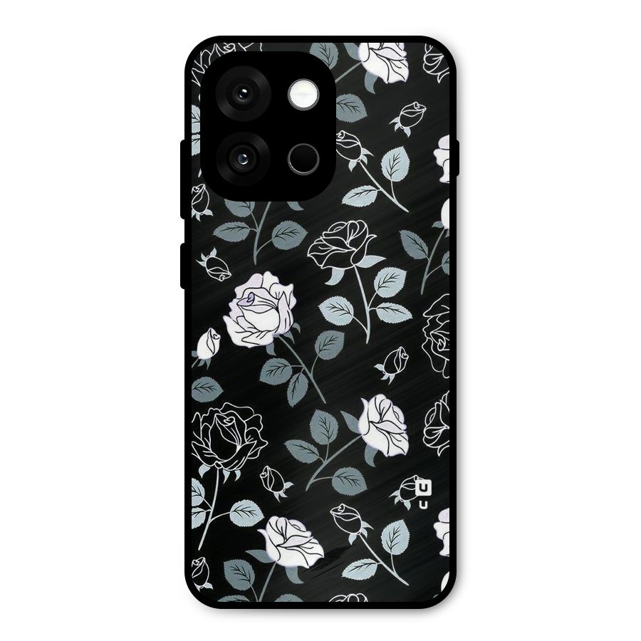 Black Artsy Bloom Metal Back Case for OnePlus 13s