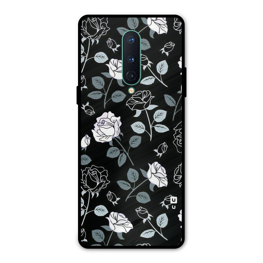 Black Artsy Bloom Metal Back Case for OnePlus 8