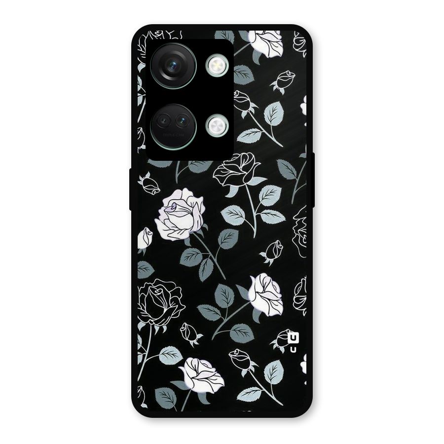 Black Artsy Bloom Metal Back Case for OnePlus Nord 3