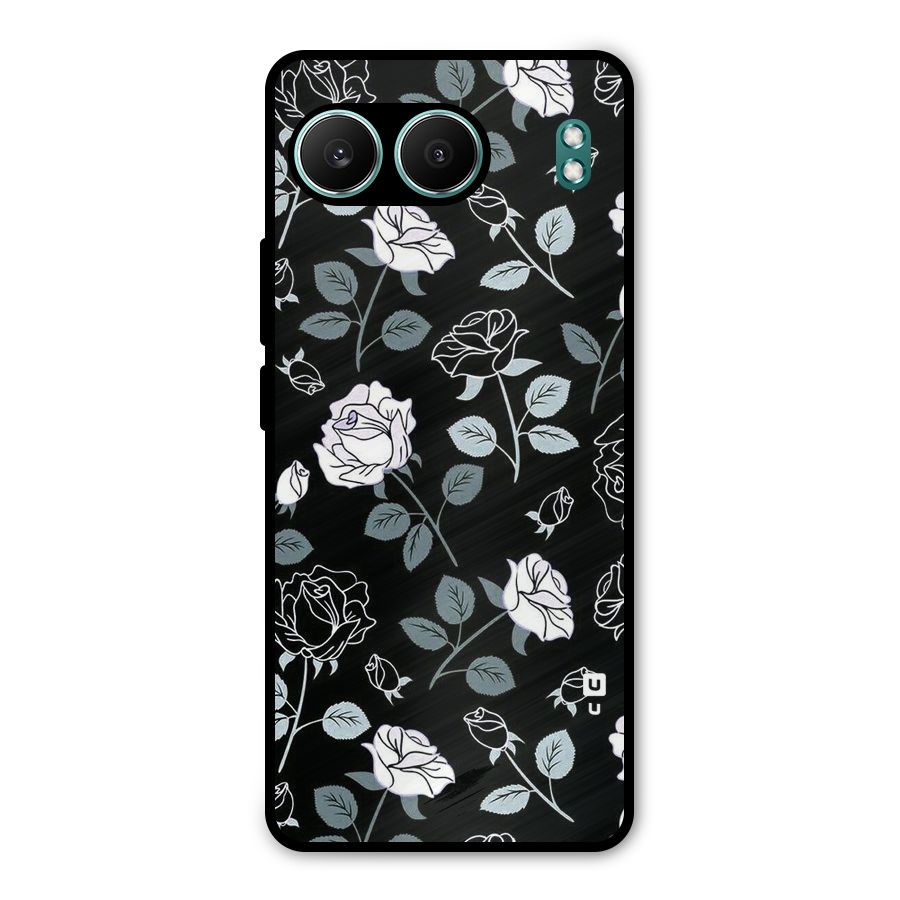 Black Artsy Bloom Metal Back Case for OnePlus Nord 4
