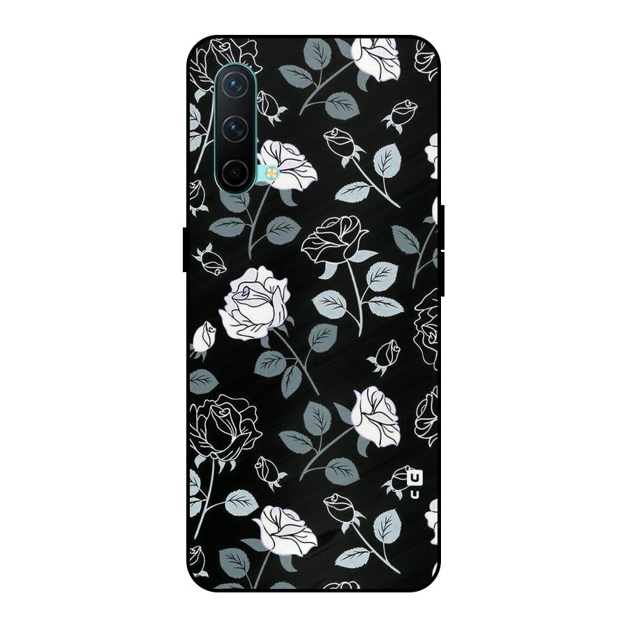 Black Artsy Bloom Metal Back Case for OnePlus Nord CE 5G