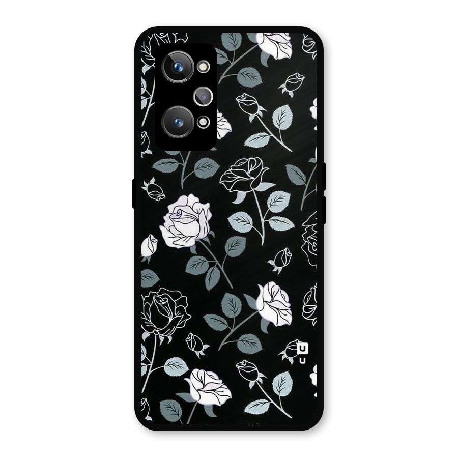 Black Artsy Bloom Metal Back Case for Realme GT 2