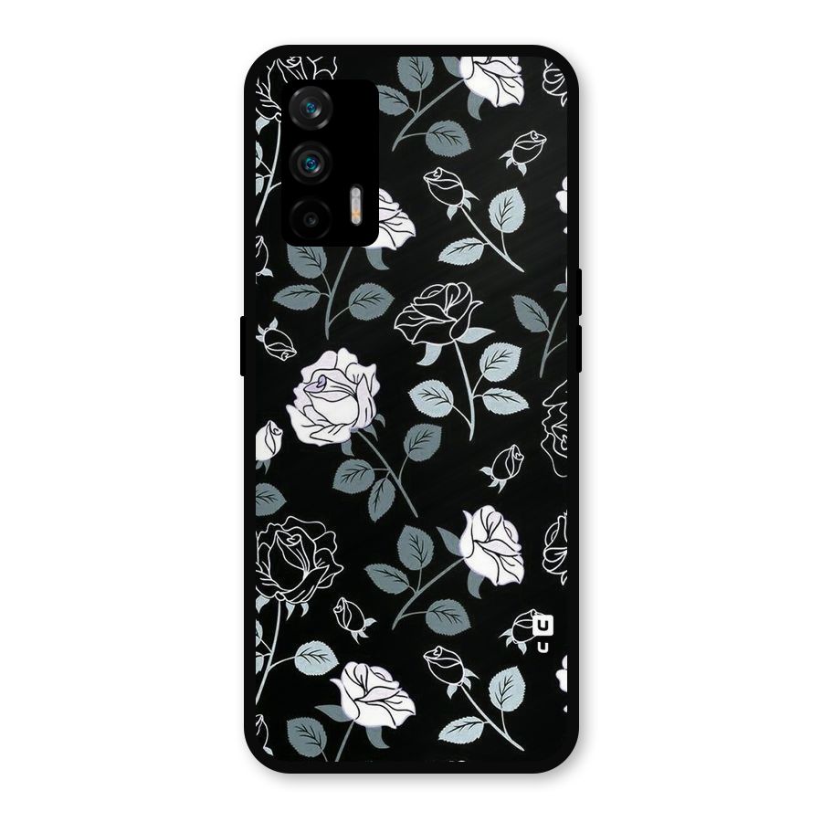 Black Artsy Bloom Metal Back Case for Realme GT 5G