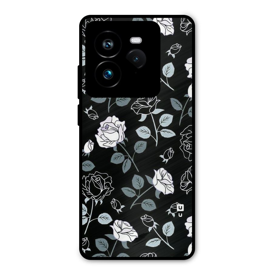 Black Artsy Bloom Metal Back Case for Realme GT 7 Pro