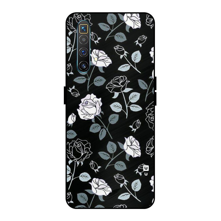 Black Artsy Bloom Metal Back Case for Realme X3