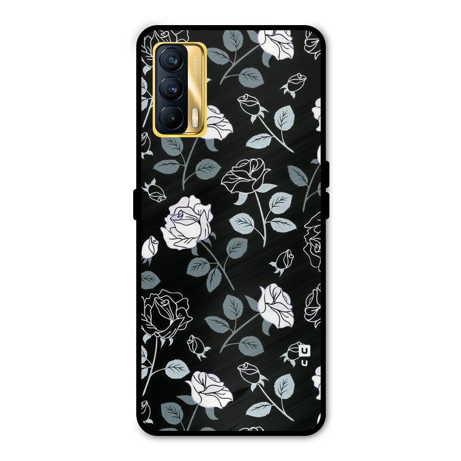 Black Artsy Bloom Metal Back Case for Realme X7
