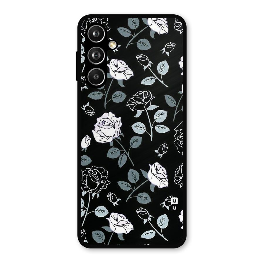 Black Artsy Bloom Metal Back Case for Samsung Galaxy M54