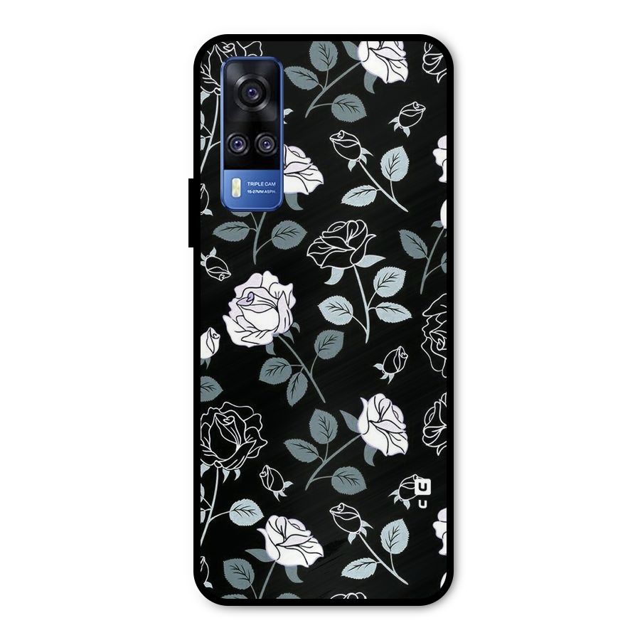 Black Artsy Bloom Metal Back Case for Vivo Y31