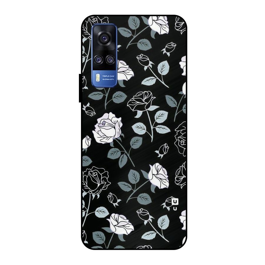Black Artsy Bloom Metal Back Case for Vivo Y51