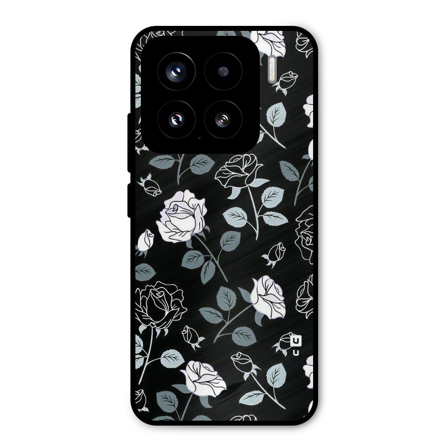 Black Artsy Bloom Metal Back Case for Xiaomi 15