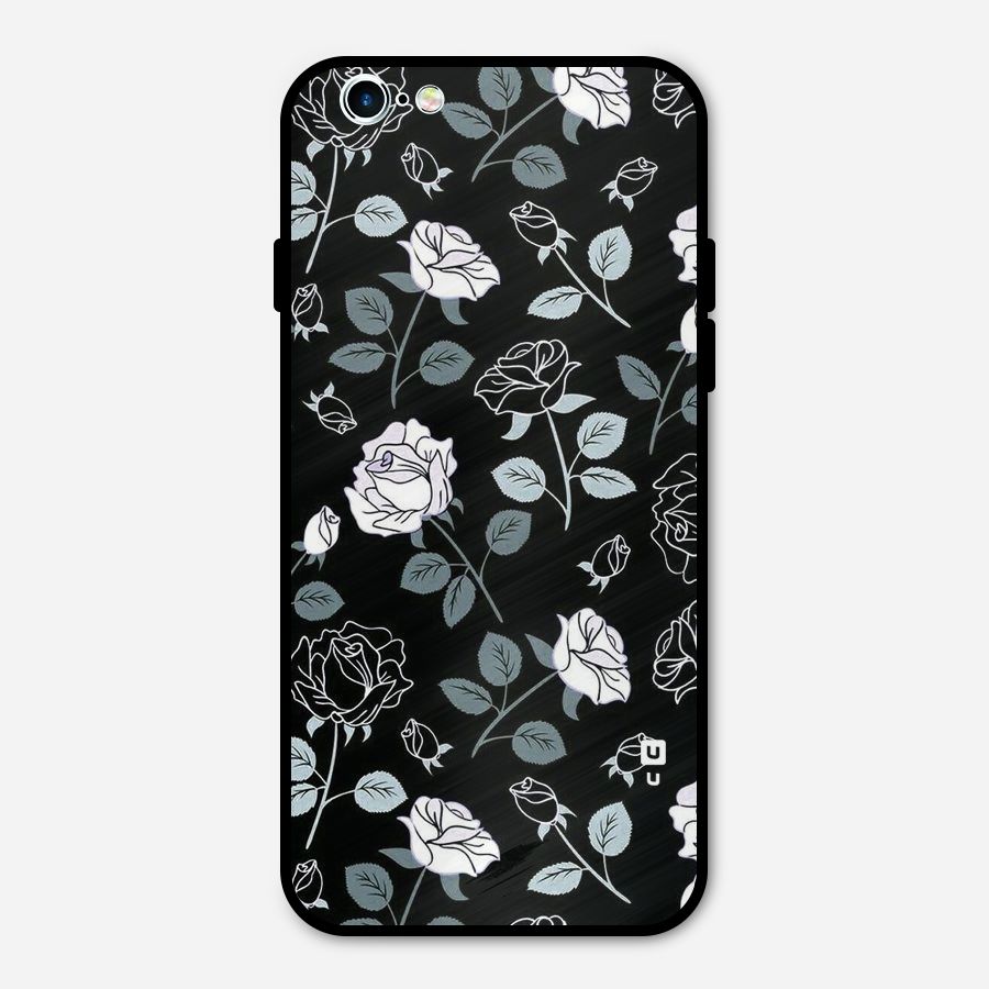 Black Artsy Bloom Metal Back Case for iPhone 6 6s