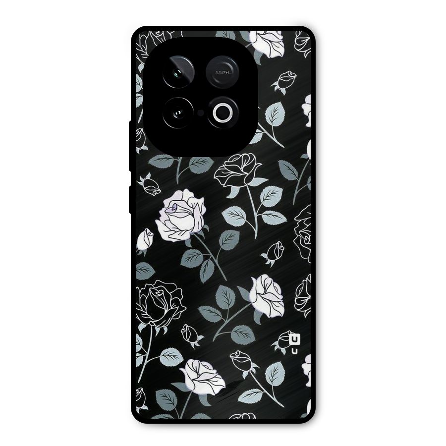 Black Artsy Bloom Metal Back Case for iQOO Neo 10